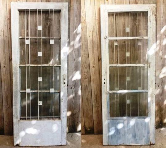 Porta de Ferro 0,80x2,10 com vidro e grade, Parcelo em ate