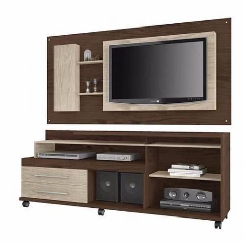 Rack Jb  Com Painel Jb  - Imbuia Com Avelã - J