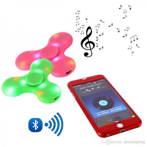 Fidget Hand Spinner Bluetooth - Toca Musica Com Luzes Led
