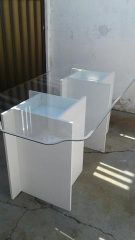 Promoção / mesa de vidro e mdf 18mm diamante cross nova