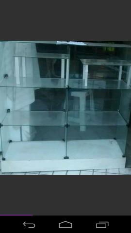 Balcão vitrine para lojinha vidro temperado