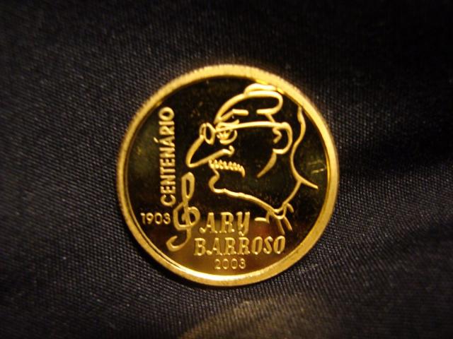 Moeda de Ouro Comemorativa dos 100 anos de Ary Barroso - na