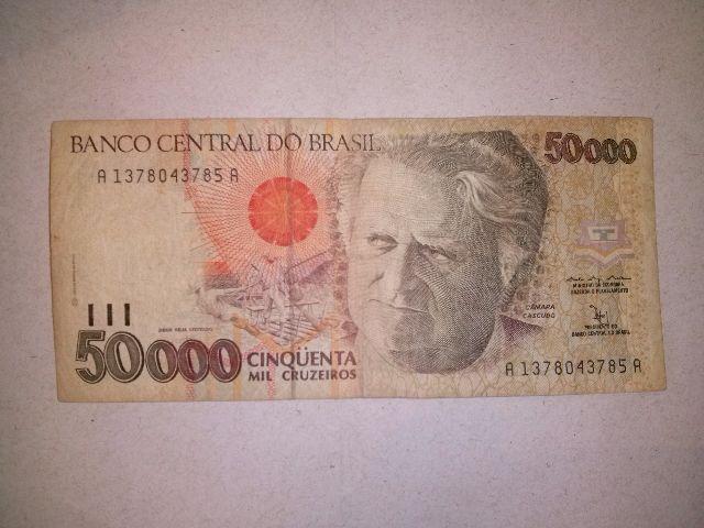 Nota de  cruzeiros. Câmara Cascudo. Nota de 