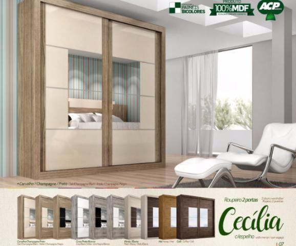 Roupeiro Cecilia c/ Portas de Correr 100%MDF