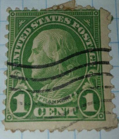 Selo Benjamin Franklin Estados Unidos 1 Cent