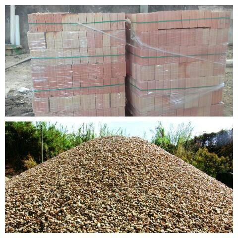 O básico! seixo japurá e tijolos paletizado