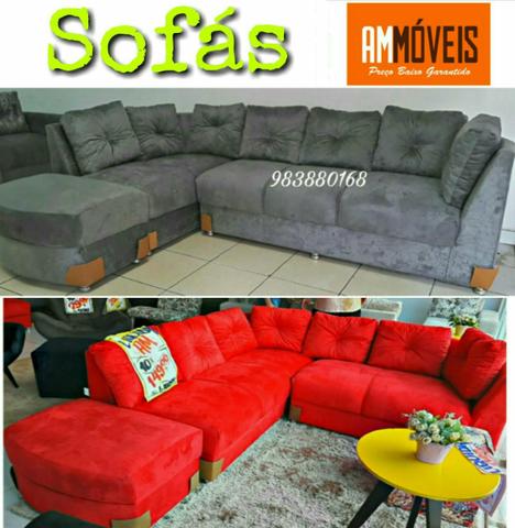 Sofas de Canto Com Puff - Cobrimos Qualquer Oferta - Entrega