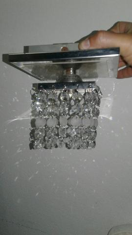 Luminaria nova glight de cristal e aco