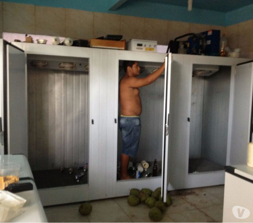 FreezerCâmera fria com 270 barras, cabe 100 caixas gradeado