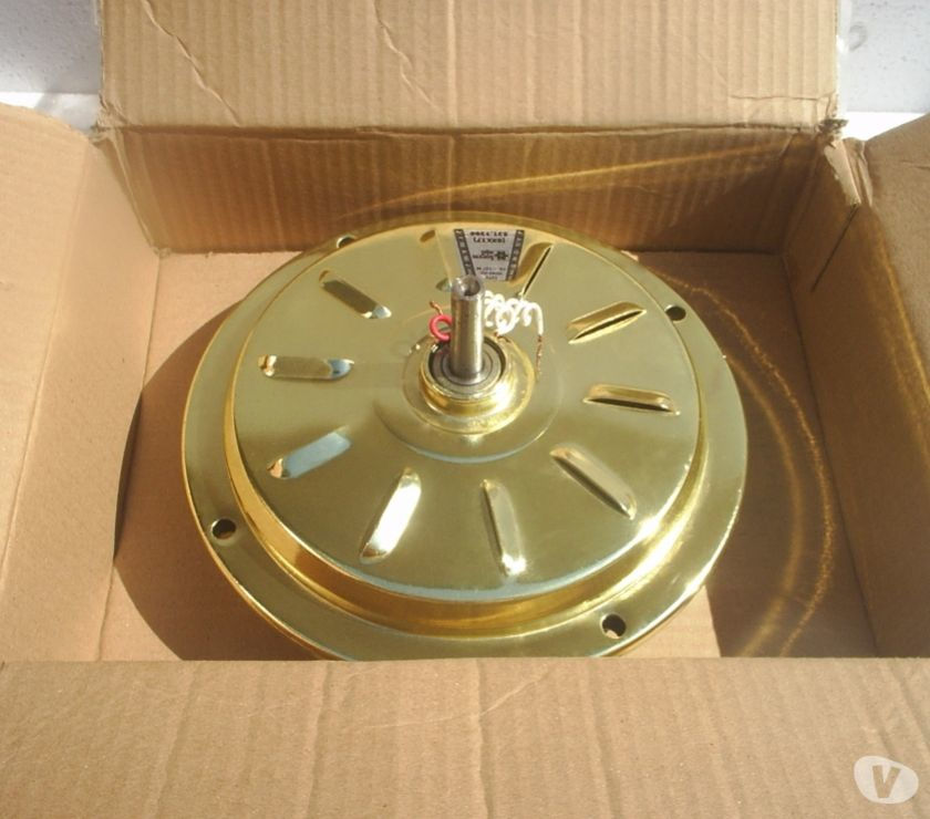 Motor Ventilador Teto 4 Pás Folheação Dourada Ouro Loren