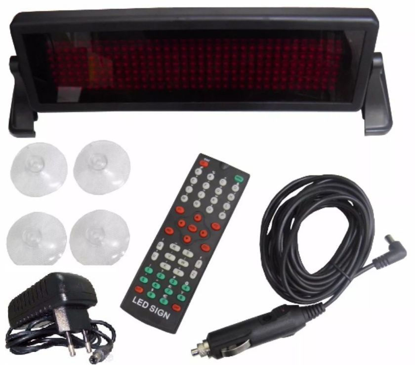 Painel Led Veicular Automotivo Programável 25x7 Cm Retira