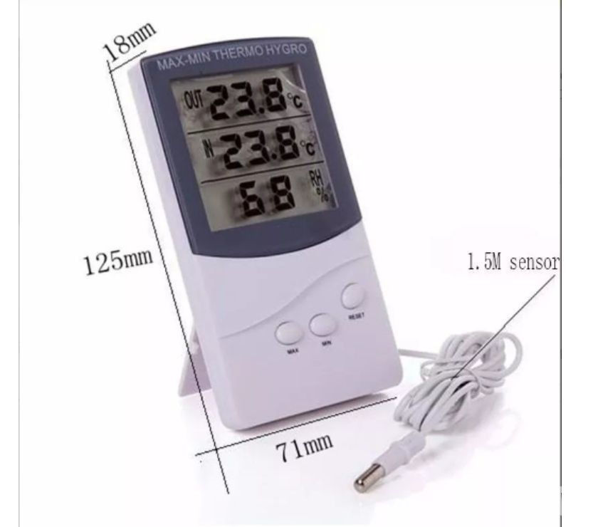 Termômetro Termo-Higrômetro Digital Min e Max Umid Com
