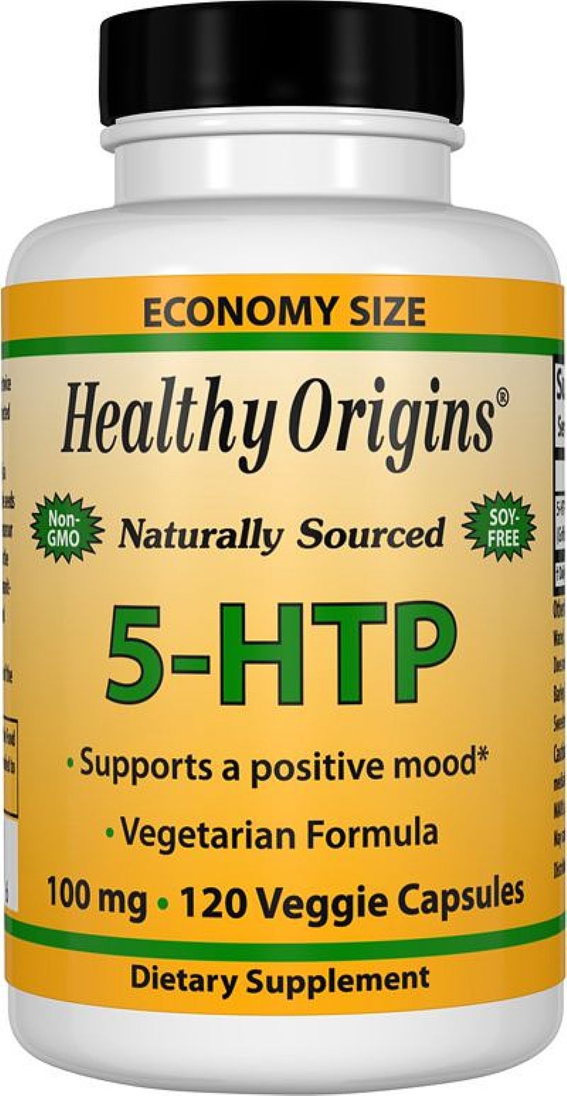 5-htp 100mg, 120 capsulas vegetarianas, healthy origins