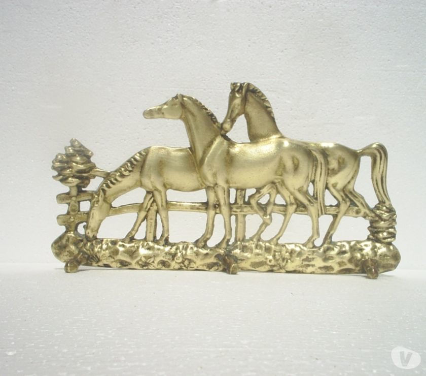 Porta-chaves 3 Cavalos Em Bronze Maciço