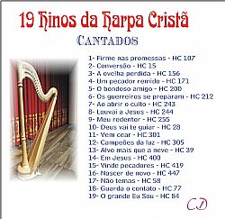 Cd com 19 músicas da harpa cristã cantados