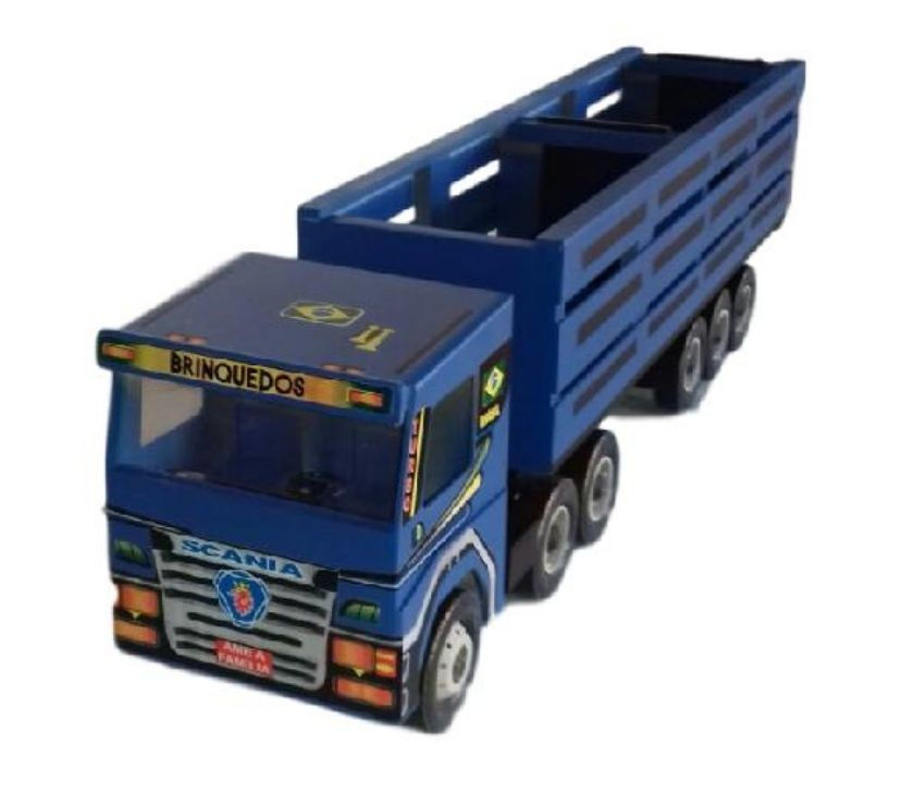 Carreta Scania Azul Boiadero - Brinquedo