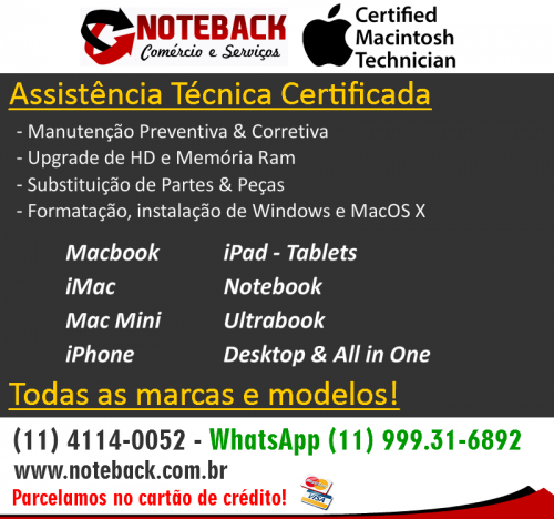 Assistência Técnica Apple Imac Macbook Ipad Certificada