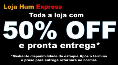 Promoções em toda loja com 50% reais de desconto