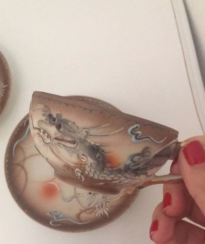 Par De Xícaras Porcelana Japonesa Casca De Ovo