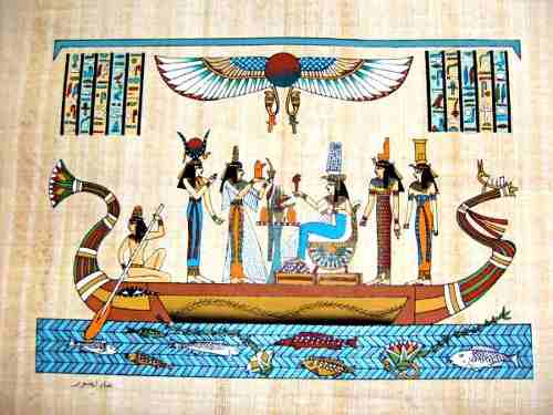 Papiro Egipcio Original A Barca Solar Do Ra Deus Sol Antigo