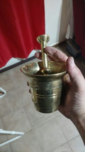 Pilão Em Bronze Com Socador