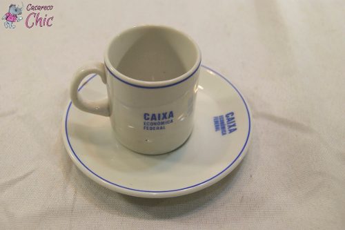 Xicara Cafe Porcelana Logo Caixa Economica Federal Cchic