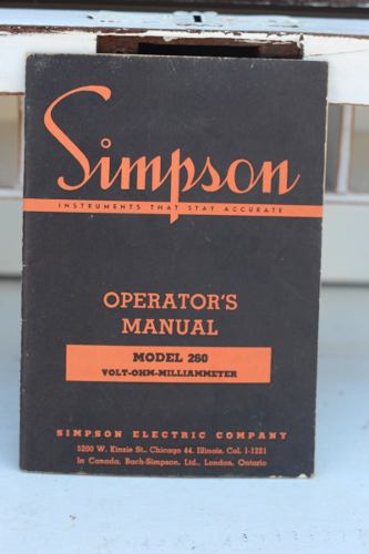 Multimetro Simpson Modelo 260 - Manual Original