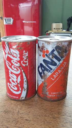 Latas De Ferro Coca Cola E Fanta Anos 70 (promoção)