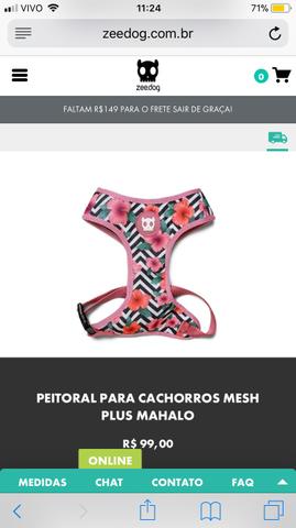 Coleira peitoral mesh mahalo zeedog