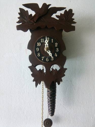 Antigo Relógio Cuco Mini Alemão De 7 1/2 Polegadas C22