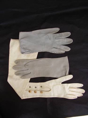 Três Luvas De Pelica Francês Década 
