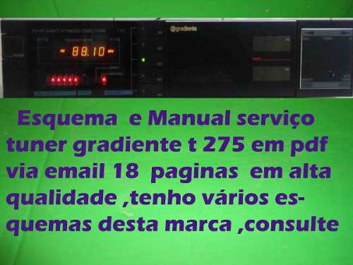 Manual Serviço Tuner Gradiente T275 T 275 Em Pdf 18 Paginas