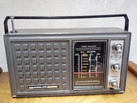 Rádio Antigo Modlize 3 Faixas Funciona Rede Pilha