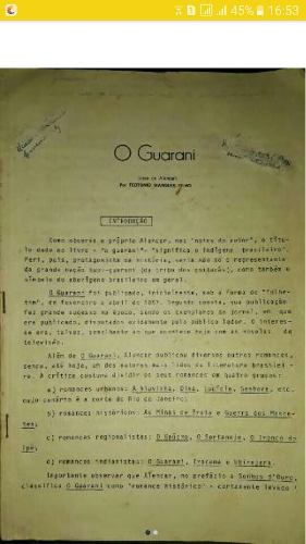 O Guarani Manuscrito Antigo