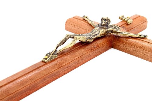 Crucifixo Com Medalha São Bento Para Parede Ou Mesa - 20cm