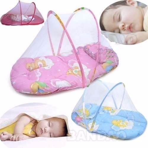 Berço Portatil Osquiteiro Cama Tenda Cercadinho Rosa