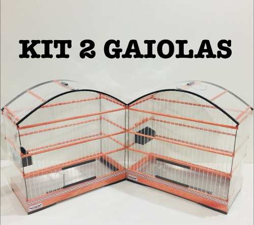Kit Com 2 Gaiolas Para Canário, Coleiro, Curió