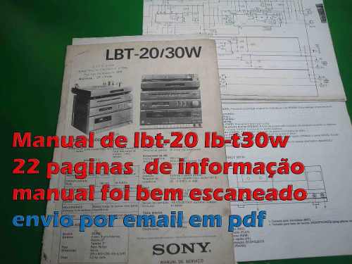 Manual De Serviço Sony Lbt-30w Lbt30w Lbt30 Lbt 30 Em Pdf