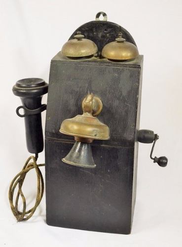 Antigo Telefone De Parede De Manivela