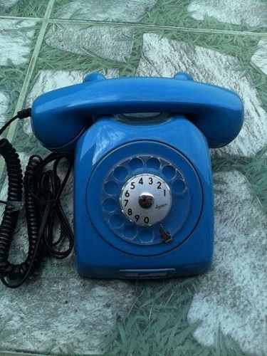 Telefone Antigo Ericson Dlg De Disco Cor Azul Safira
