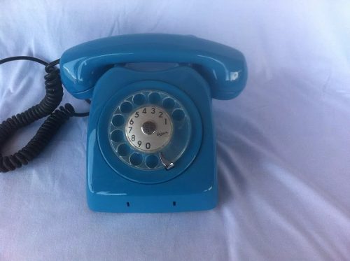 Telefone De Mesa Azul Discar Antigo Frete Grátis Anos 80