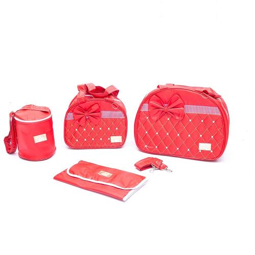 Kit Bolsa Mala Maternidade Luxo 4 Peças Personalizadas Bebe
