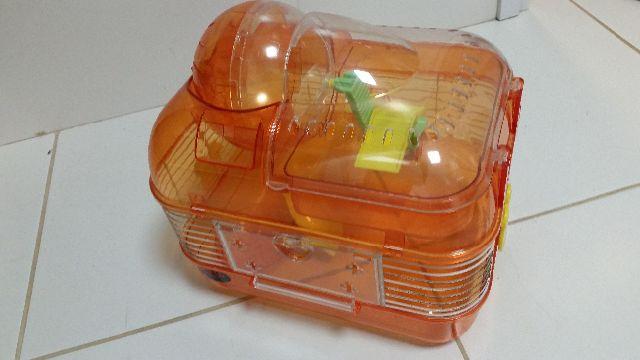 Gaiola + caixa de acrílico + bola para hamster