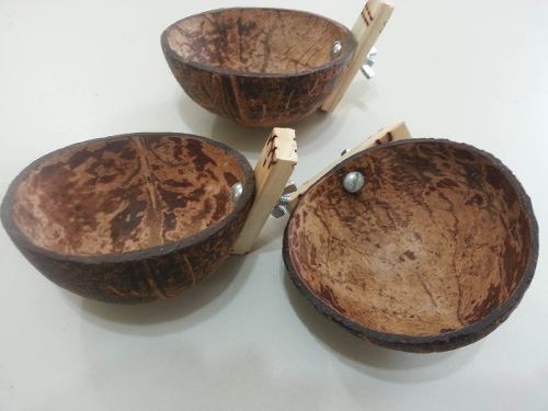 Comedouro De Côco Para Animais.