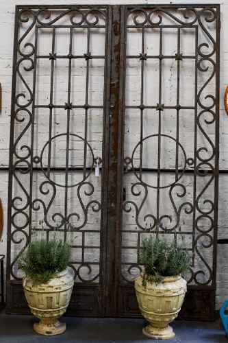 Portão/porta Antigo De Ferro Forjado Duas Folhas Majestoso