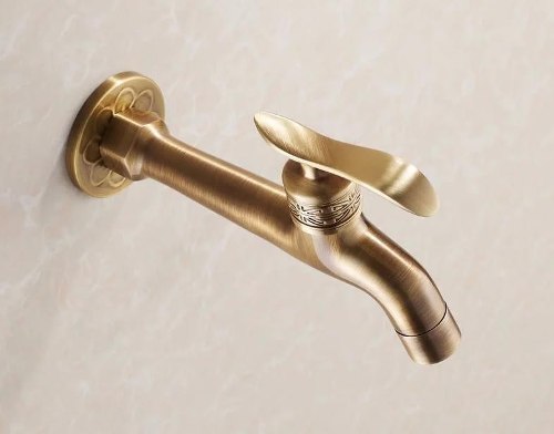 Torneira De Bronze Artística Lisa Jardim Tanque 1/4 De