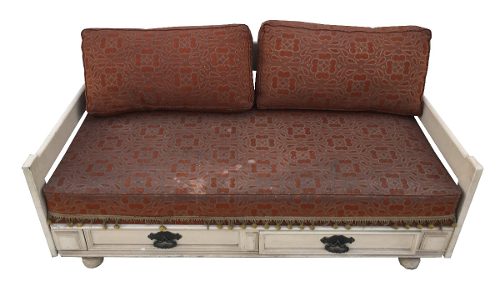Antigo Sofa Cama Madeira Com Gaveta