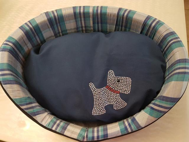 Caminha xadrez azul marinho para cachorro