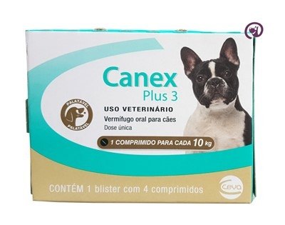 Canex Plus 3 Cães 10kg 4 Comp Ceva - Vermífugo Cães