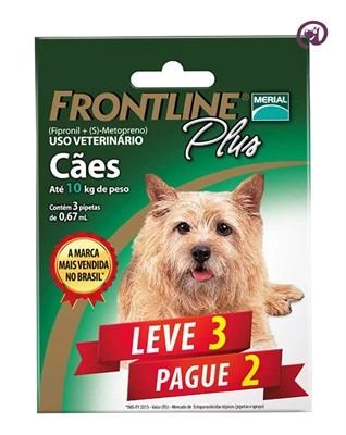 Combo Frontline Plus Cães Até 10kg Merial 3 Pipetas